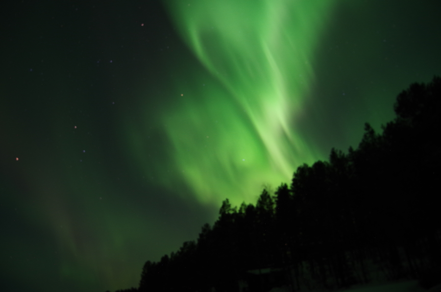 Great Northern lights at our cottage! (Ruka, Lapland, Finland, February 2019)