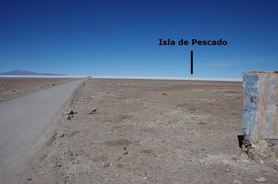 Foto 4: Richtung, um den Salar de Tunupa von Llica zur Isla de Pescado zu überqueren